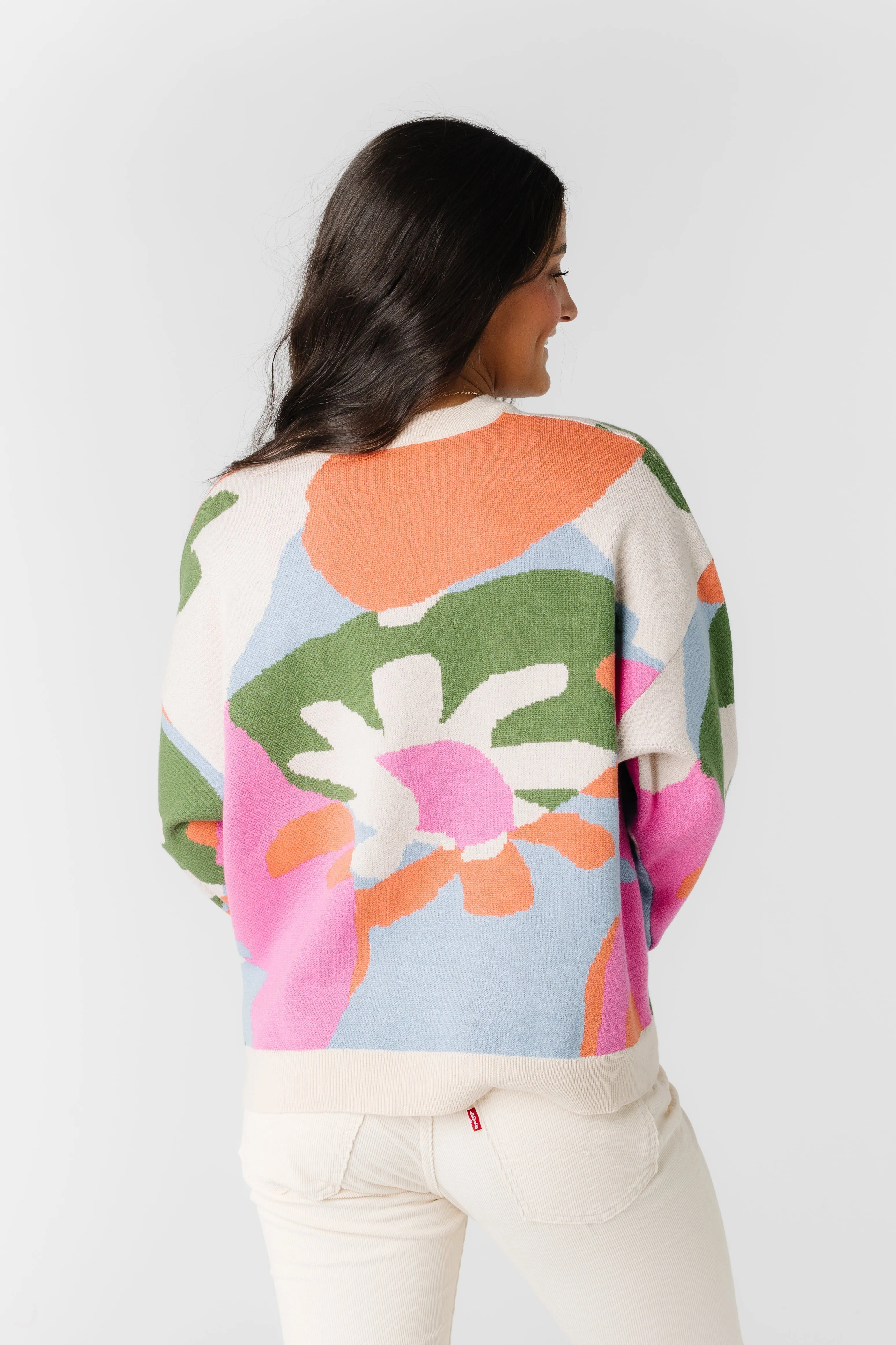 Vintage Abstract Sweater Cream Multi M