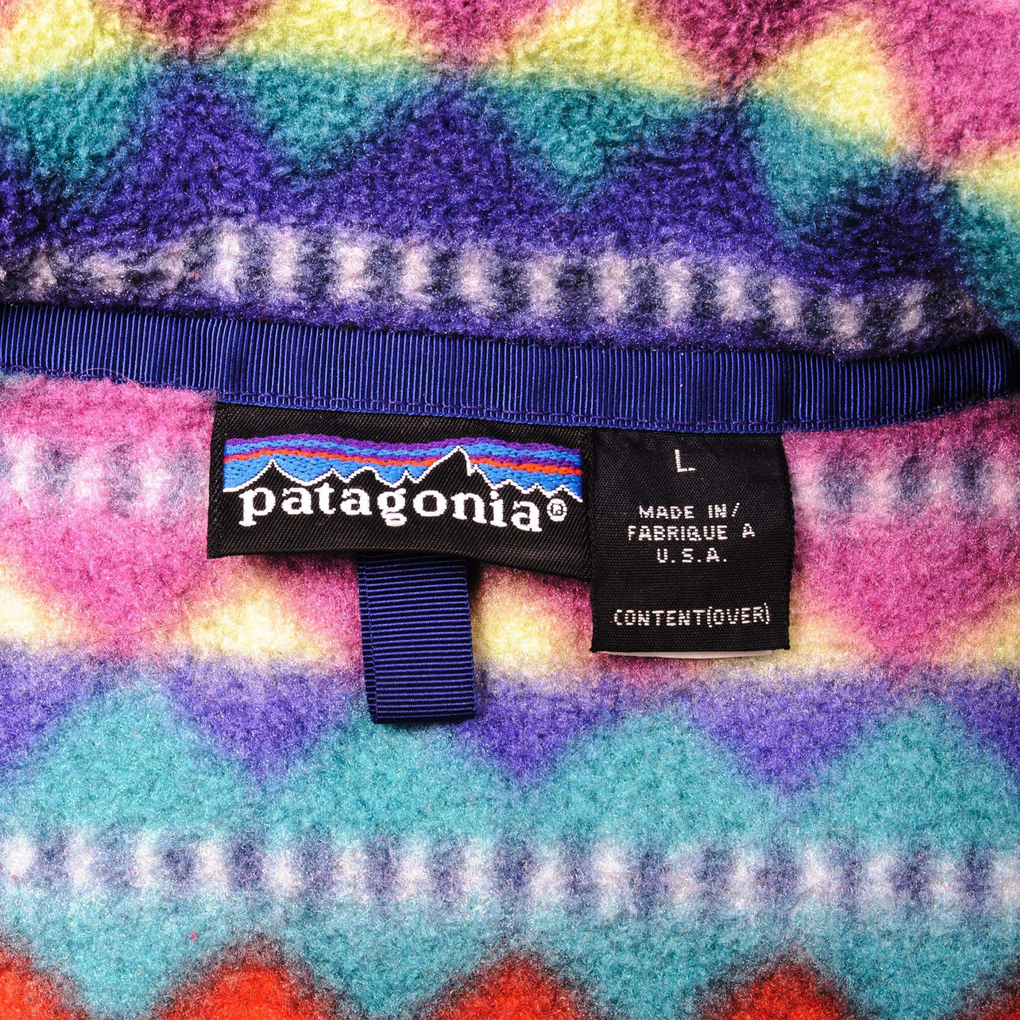 VINTAGE PATAGONIA FLEECE SNAP T PULLOVER SWEATSHIRT 1990s SIZE LARGE MADE IN USA