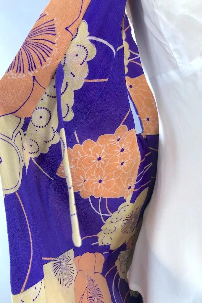 Vintage Purple Silk Kimono Vest