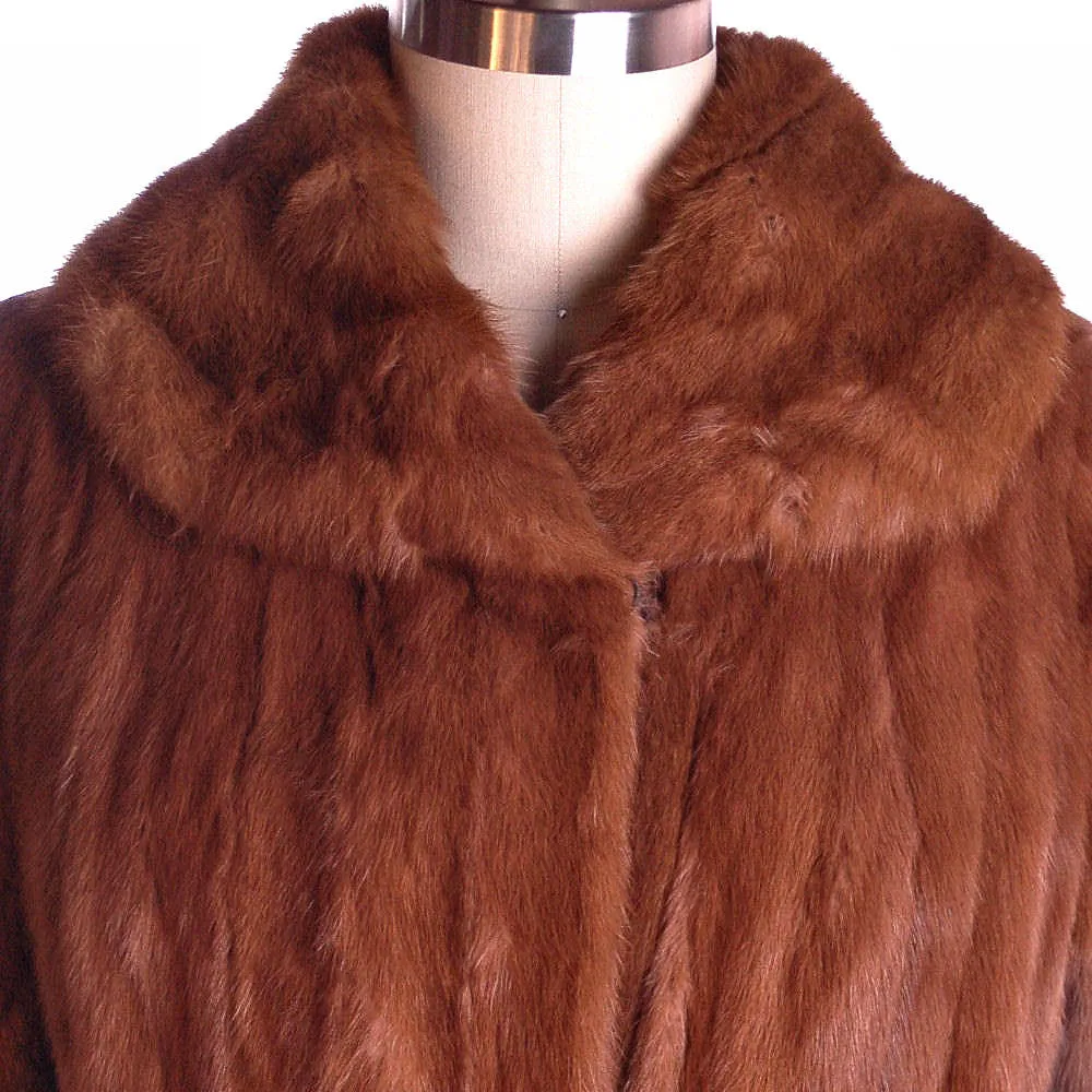 Vintage Womens Fur Coat Luscious Knee Length Red Squirrel 1950S Medium