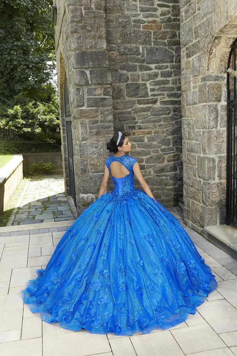 Vizcaya by Morilee 3D Glitter Tulle Quince Dress 89343