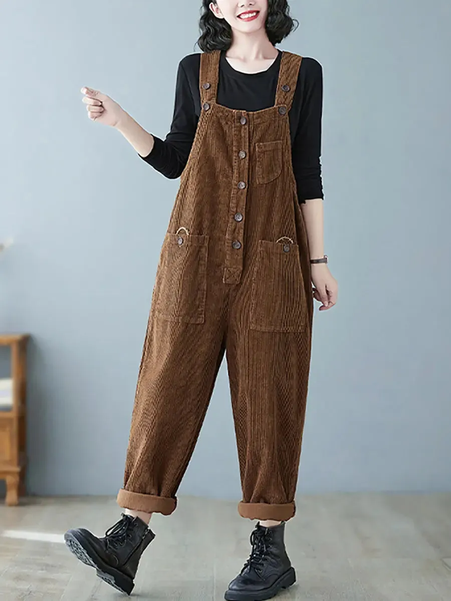 Women Solid Corduroy Jumpsuits