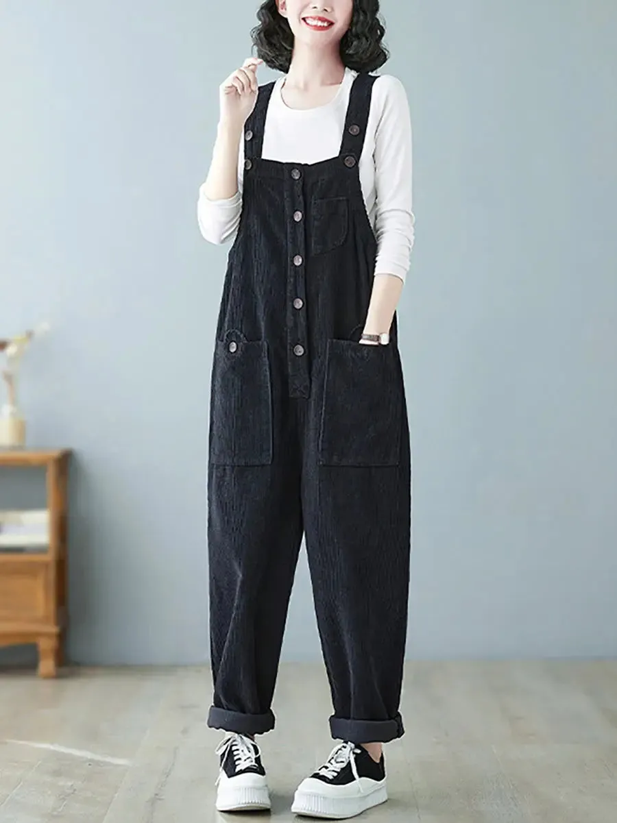 Women Solid Corduroy Jumpsuits