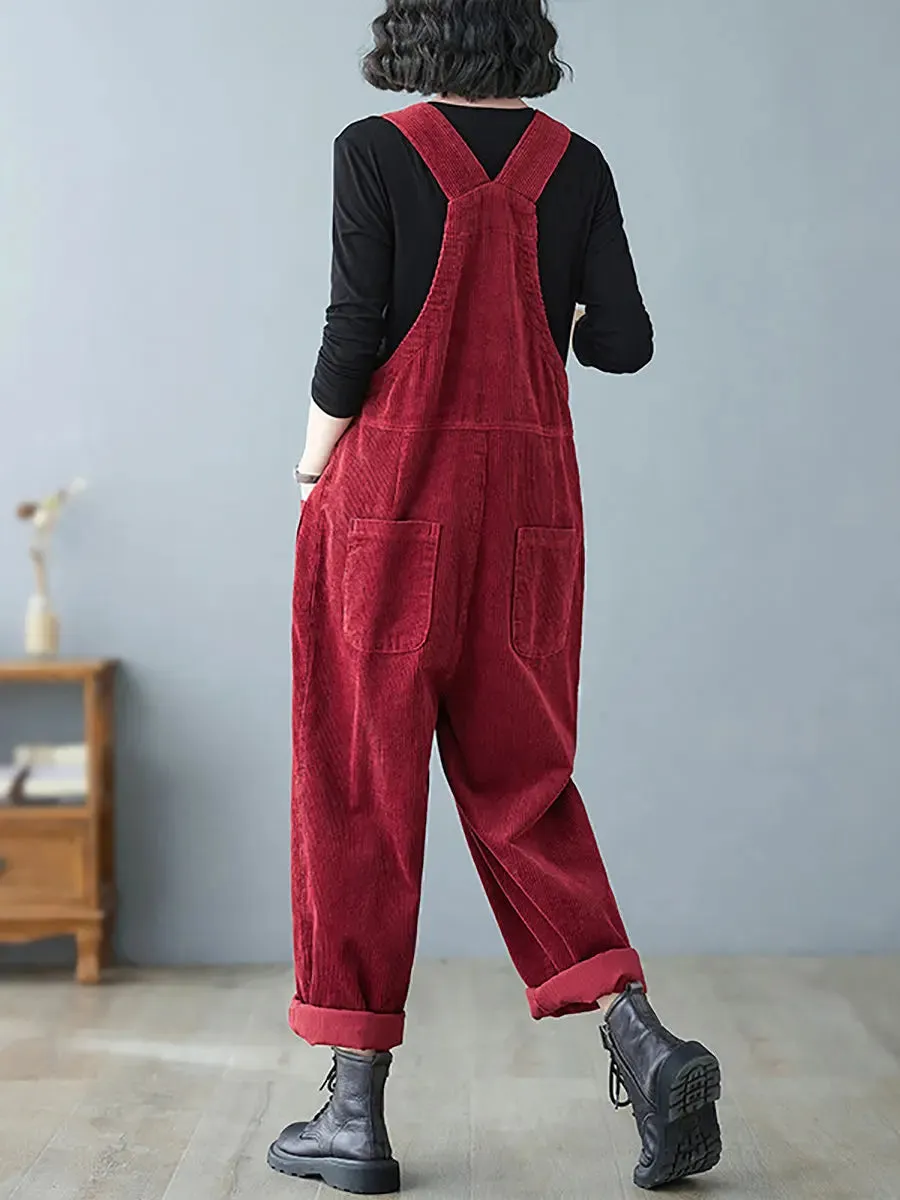 Women Solid Corduroy Jumpsuits