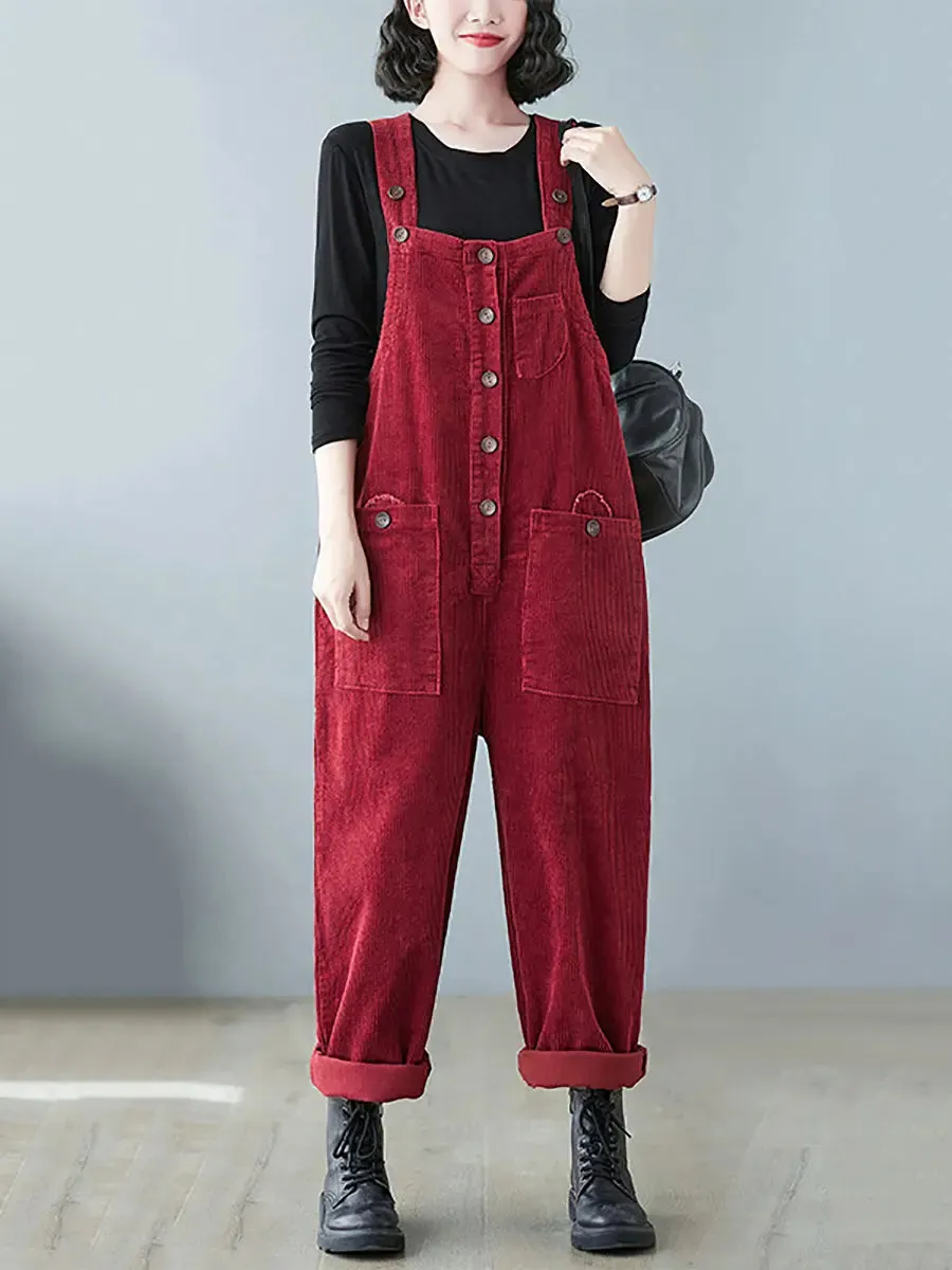 Women Solid Corduroy Jumpsuits