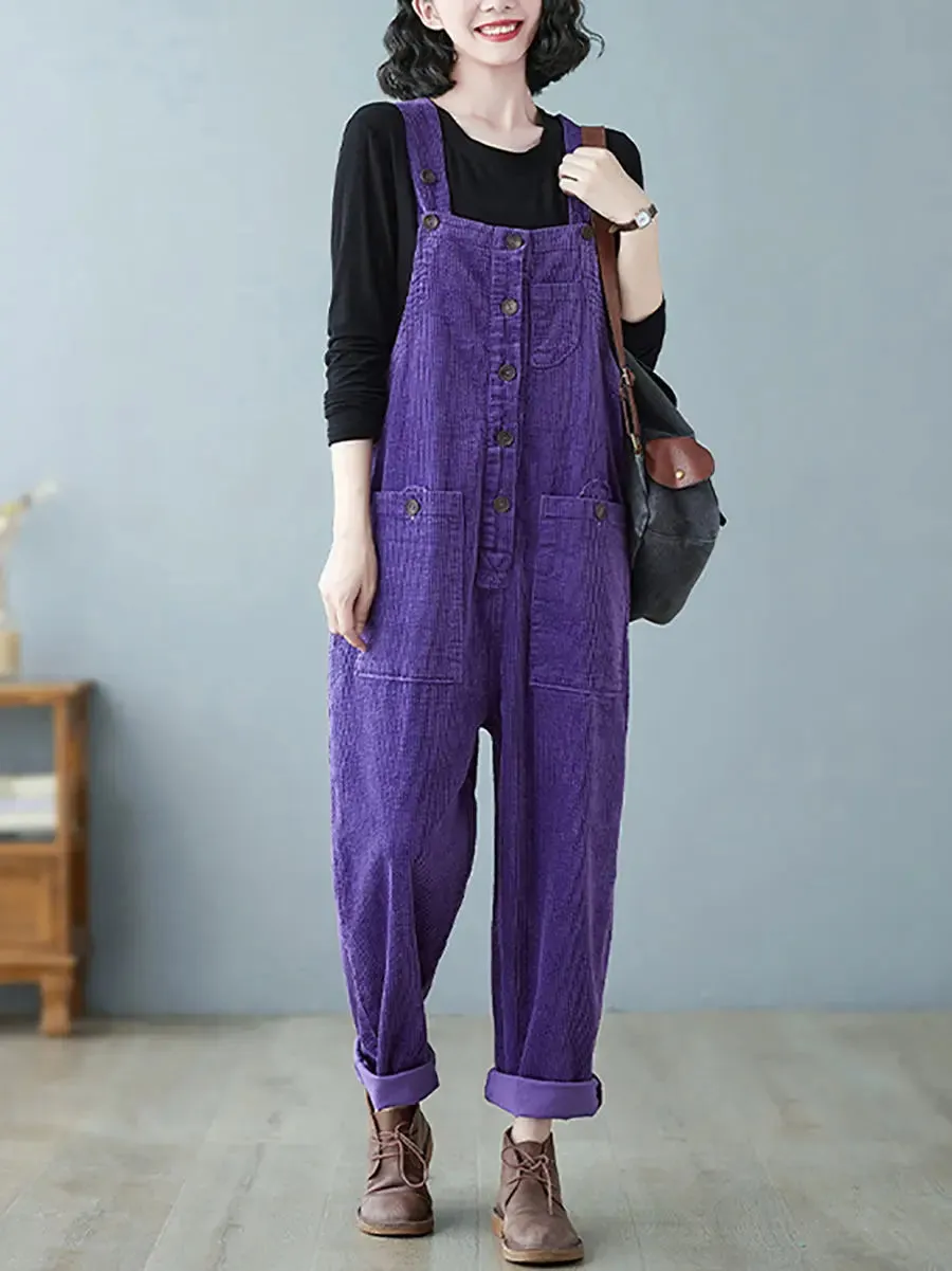 Women Solid Corduroy Jumpsuits