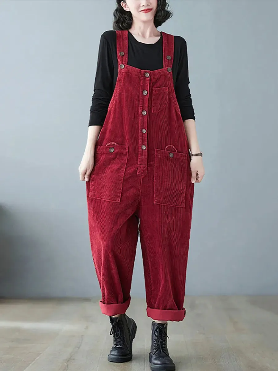 Women Solid Corduroy Jumpsuits