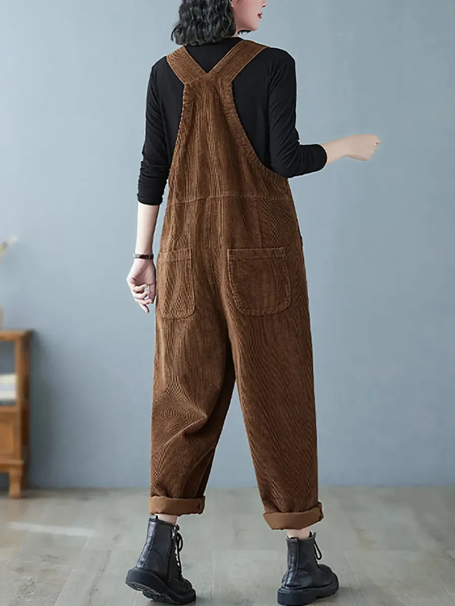 Women Solid Corduroy Jumpsuits