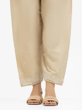 Women's Beige Shalwar - EWBSE24-00005