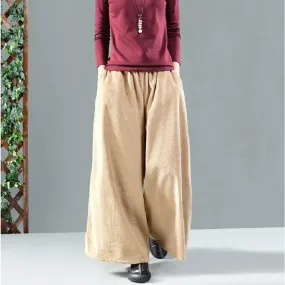 Women's Casual Loose Elastic Mid-Waist Pants With Pockets