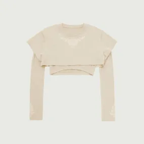 Womens Double Layer T-Shirt - Bone