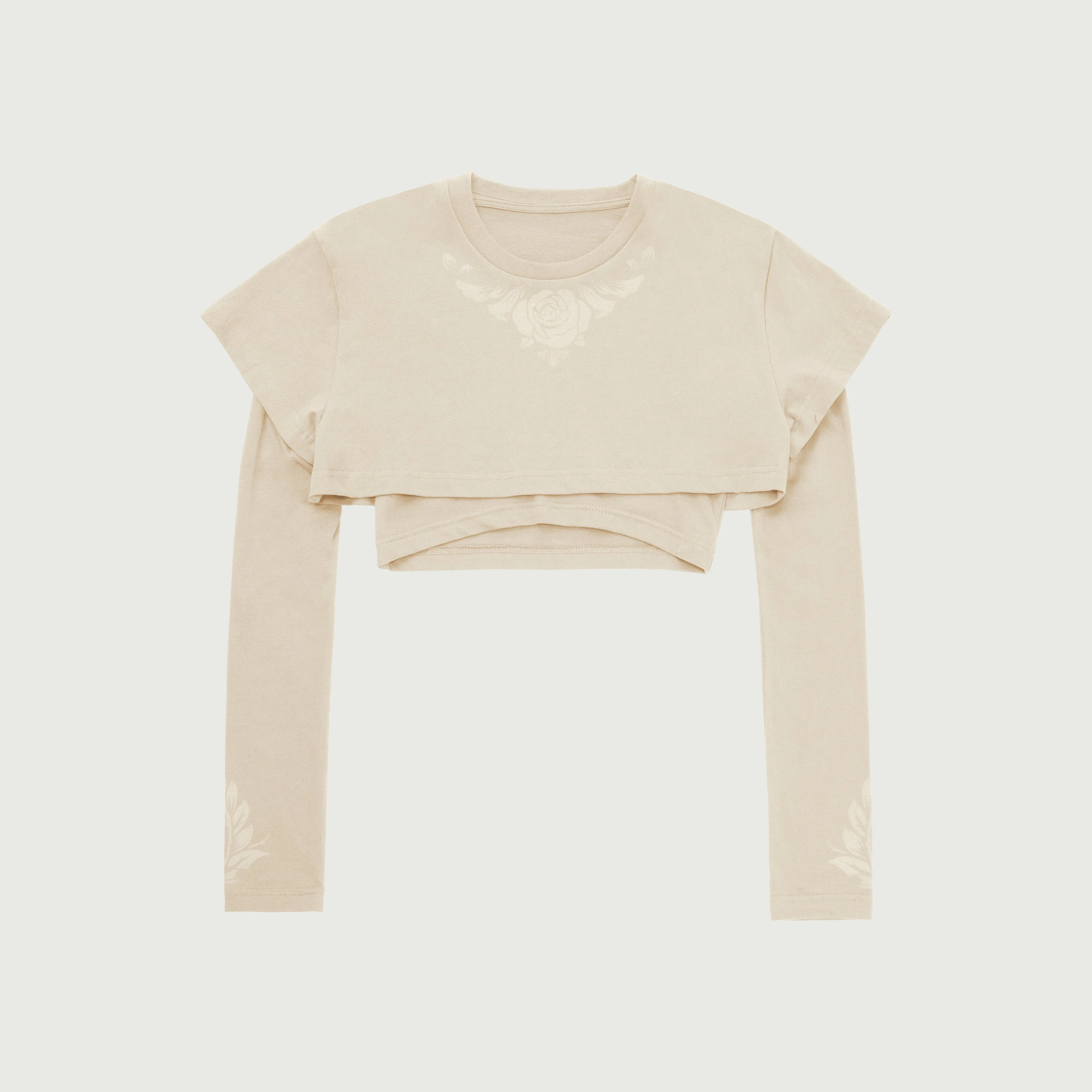 Womens Double Layer T-Shirt - Bone