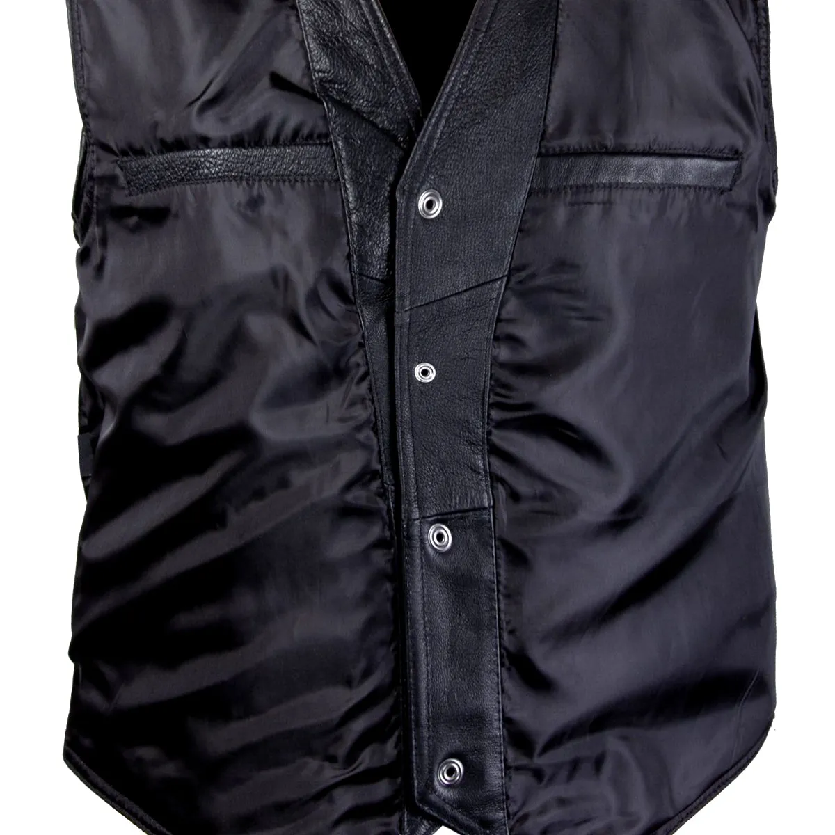 Xelement HSVT 200 Motorcycle Leather Vest For Men - Borm to Ride and Skull - Premium Genuine Biker Club Gilet