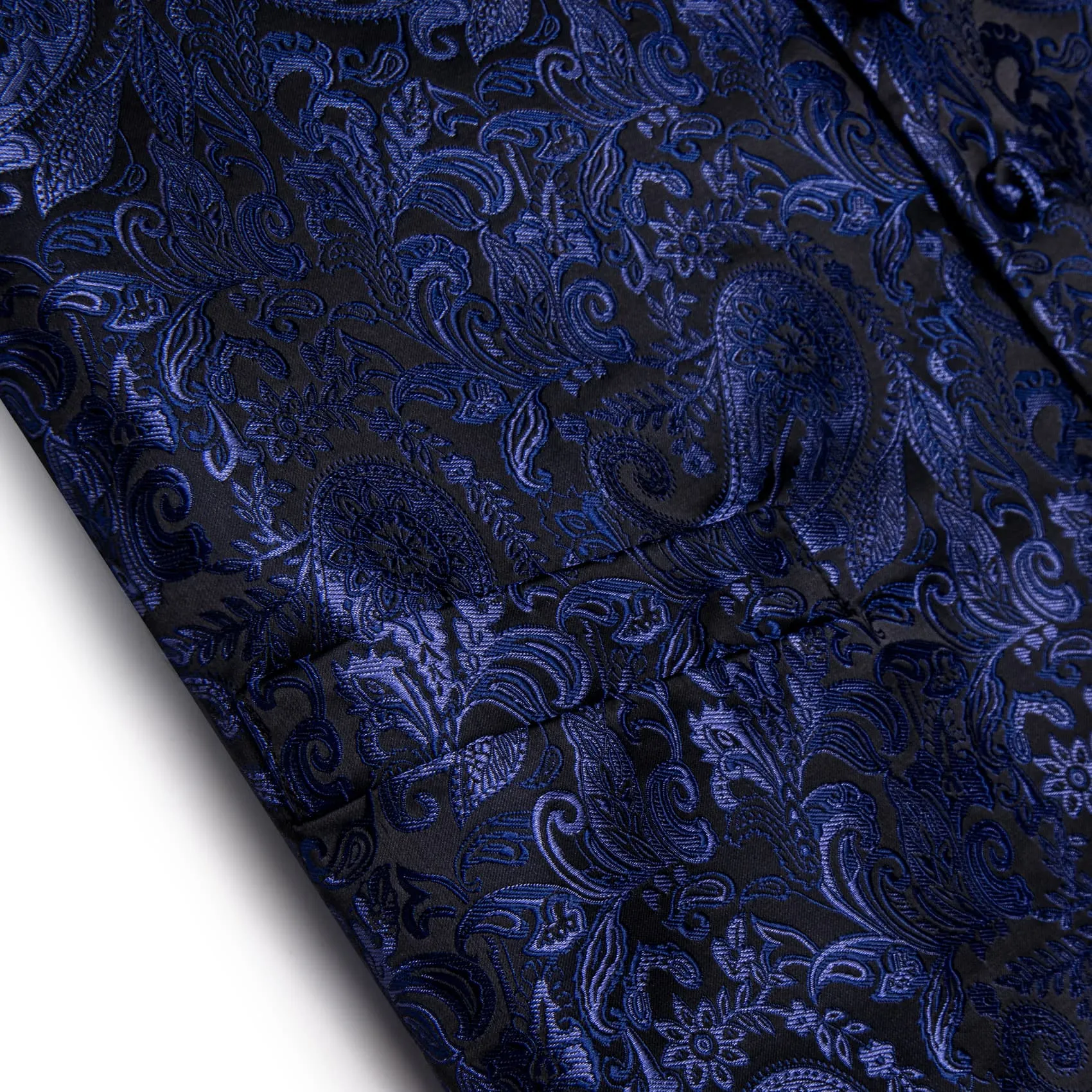 YourTies Blue Purple V-Neck Waistcoat Men Silk Paisley Vest Tie Set