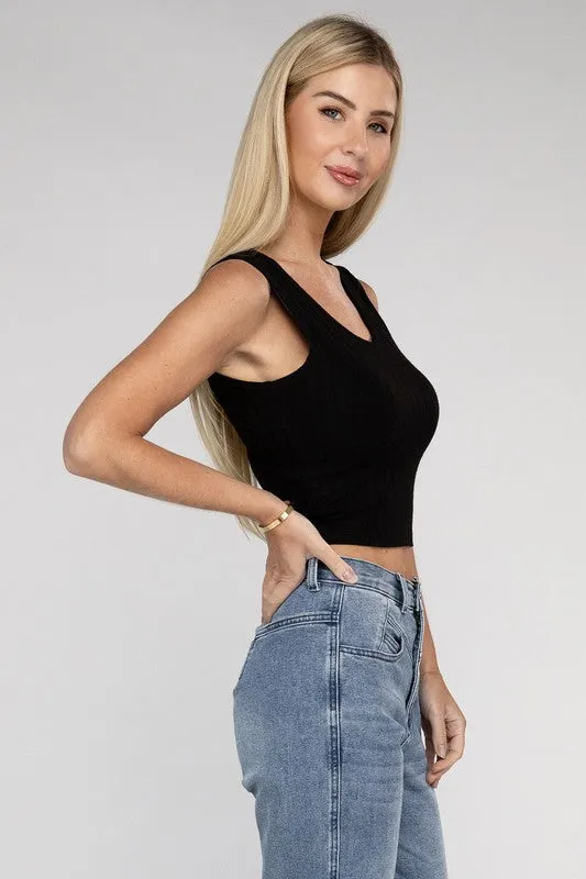 Zenana Closed Door Crop Tank