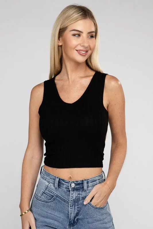 Zenana Closed Door Crop Tank